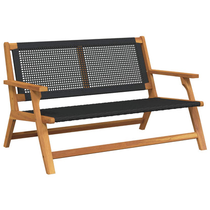 Garden Relax Bench Black Solid Acacia Wood