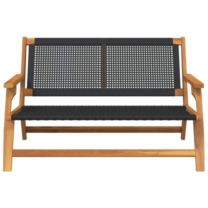 Garden Relax Bench Black Solid Acacia Wood