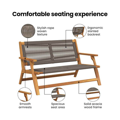 Garden Furniture Grey 122 x 76 x 73 cm Solid Acacia Wood