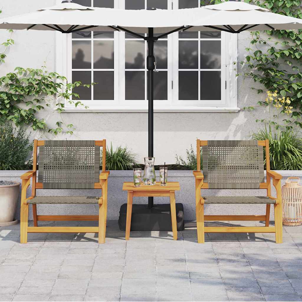 Garden Furniture 2 pcs Grey 67 x 78 x 73 cm Solid Acacia Wood