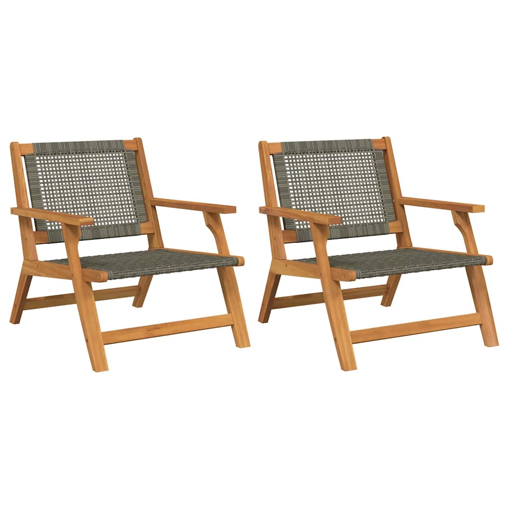 Garden Furniture 2 pcs Grey 67 x 78 x 73 cm Solid Acacia Wood