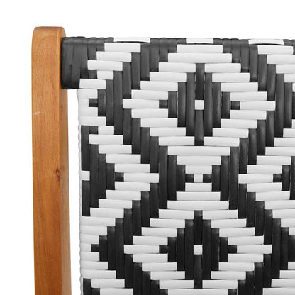 Garden Relax Chair 2 pcs Black and White Solid Acacia Wood