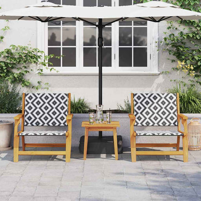 Garden Relax Chair 2 pcs Black and White Solid Acacia Wood