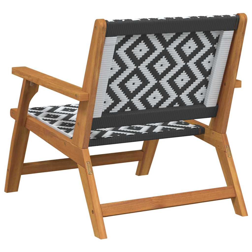 Garden Relax Chair 2 pcs Black and White Solid Acacia Wood