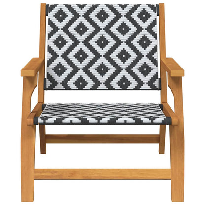 Garden Relax Chair 2 pcs Black and White Solid Acacia Wood