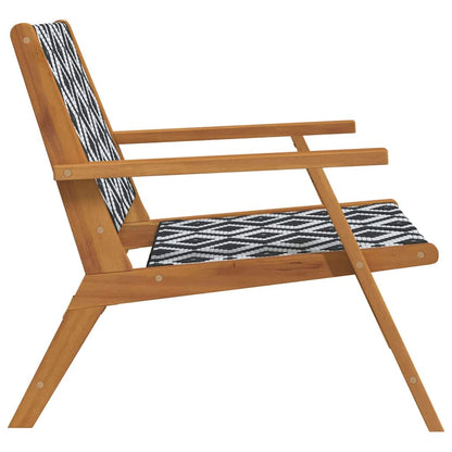Garden Relax Chair 2 pcs Black and White Solid Acacia Wood