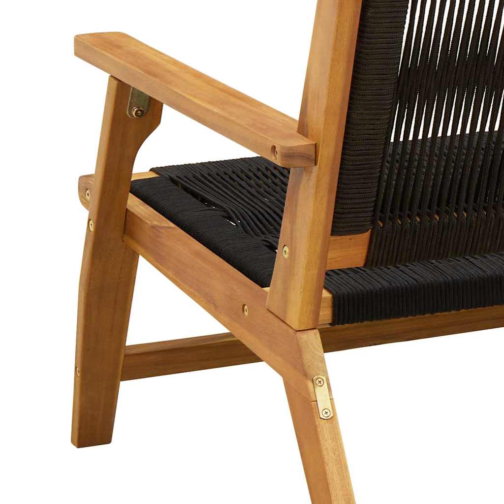 Garden Furniture 2 pcs Black 67 x 76 x 73 cm Solid Acacia Wood