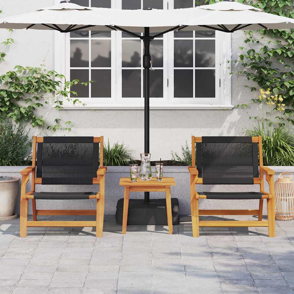 Garden Furniture 2 pcs Black 67 x 76 x 73 cm Solid Acacia Wood
