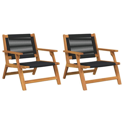 Garden Furniture 2 pcs Black 67 x 76 x 73 cm Solid Acacia Wood