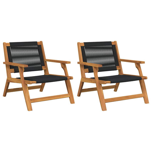 Garden Furniture 2 pcs Black 67 x 76 x 73 cm Solid Acacia Wood