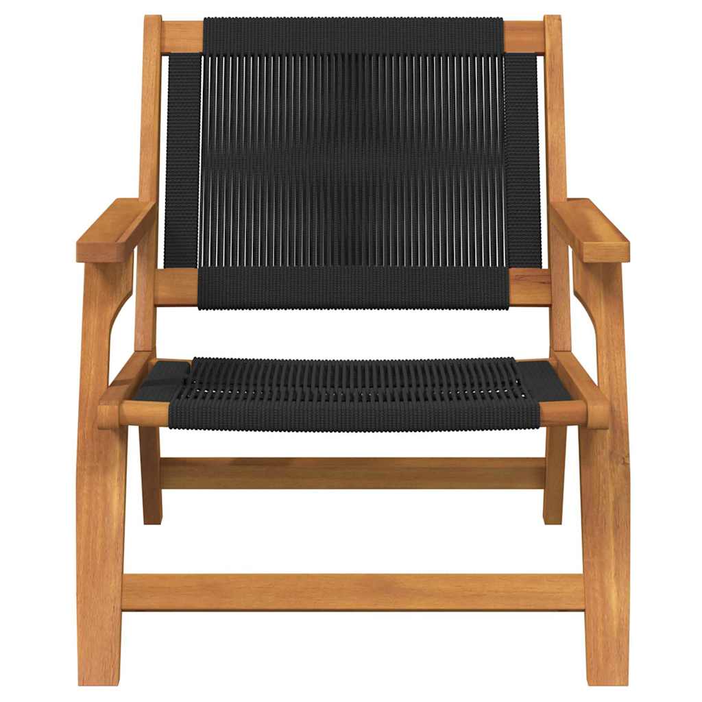 Garden Furniture 2 pcs Black 67 x 76 x 73 cm Solid Acacia Wood