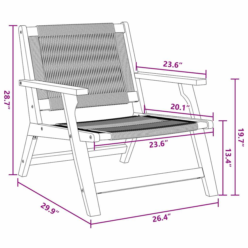 Garden Furniture 2 pcs Black 67 x 76 x 73 cm Solid Acacia Wood
