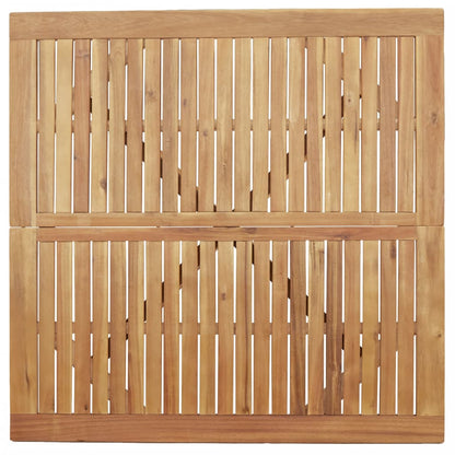 Garden Table | Brown | Solid Acacia wood | 110 cm | Decorative Inlays