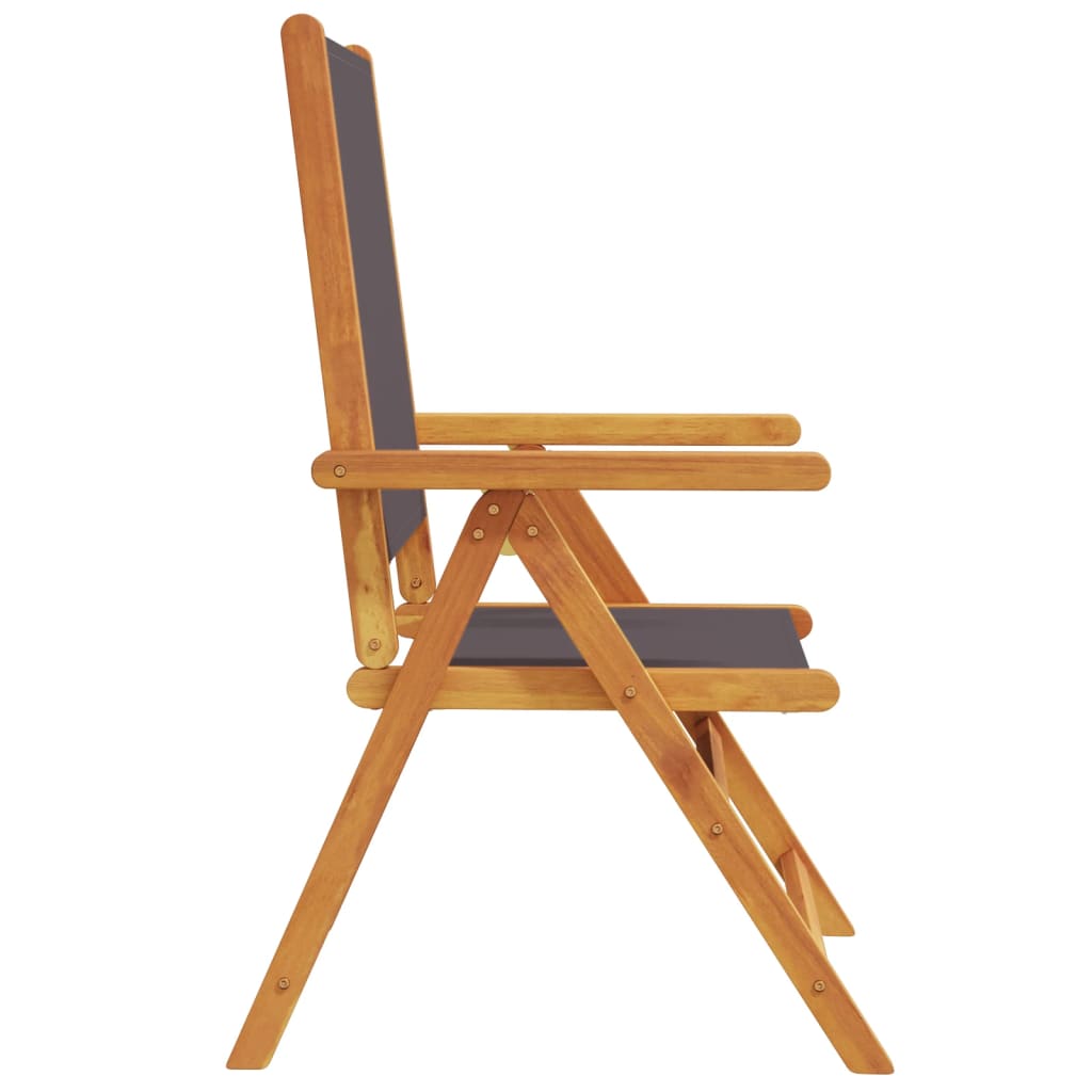 Garden Chairs 2 pcs Anthracite Solid Wood Acacia and Fabric