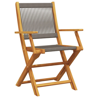 Garden Chairs 2 pcs Grey Solid Wood Acacia and Polypropylene