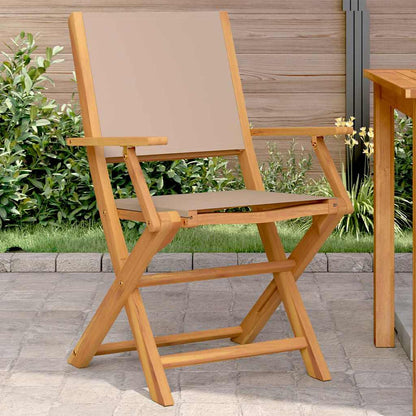 Garden Chairs 2 pcs Taupe Solid Wood Acacia and Fabric