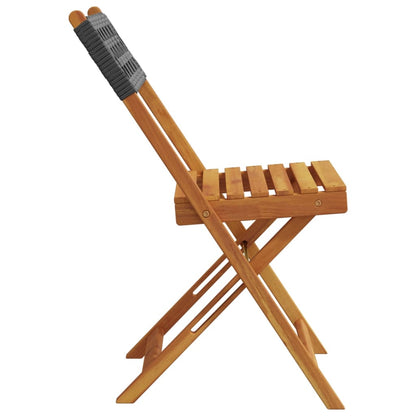 Bistro Chair | Set of 2 | Black | Solid acacia wood, poly rattan