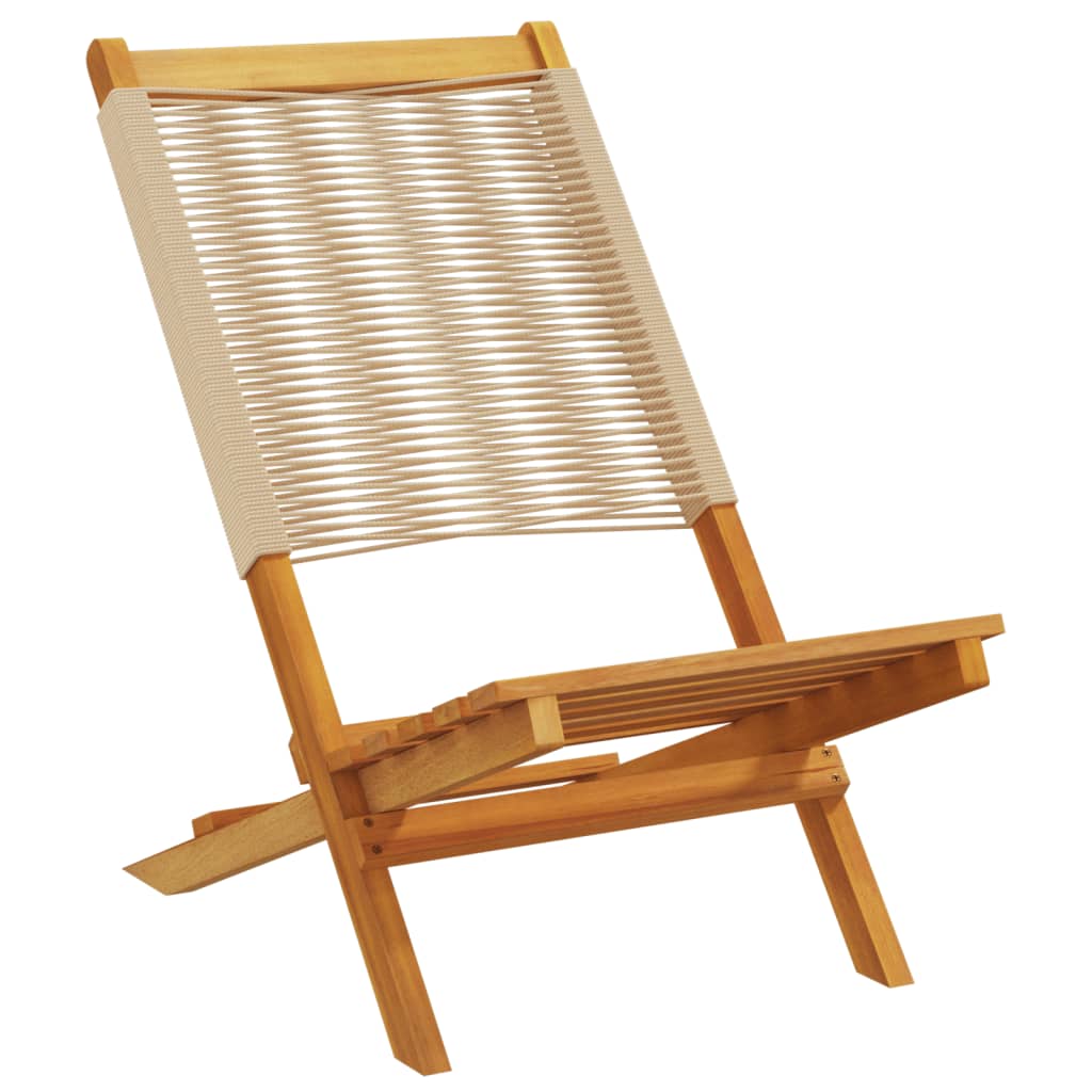 Garden Chairs 2 pcs Beige Solid Wood Acacia and Polypropylene