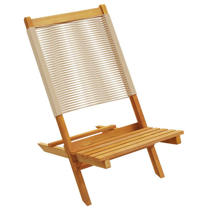 Garden Chairs 2 pcs Beige Solid Wood Acacia and Polypropylene