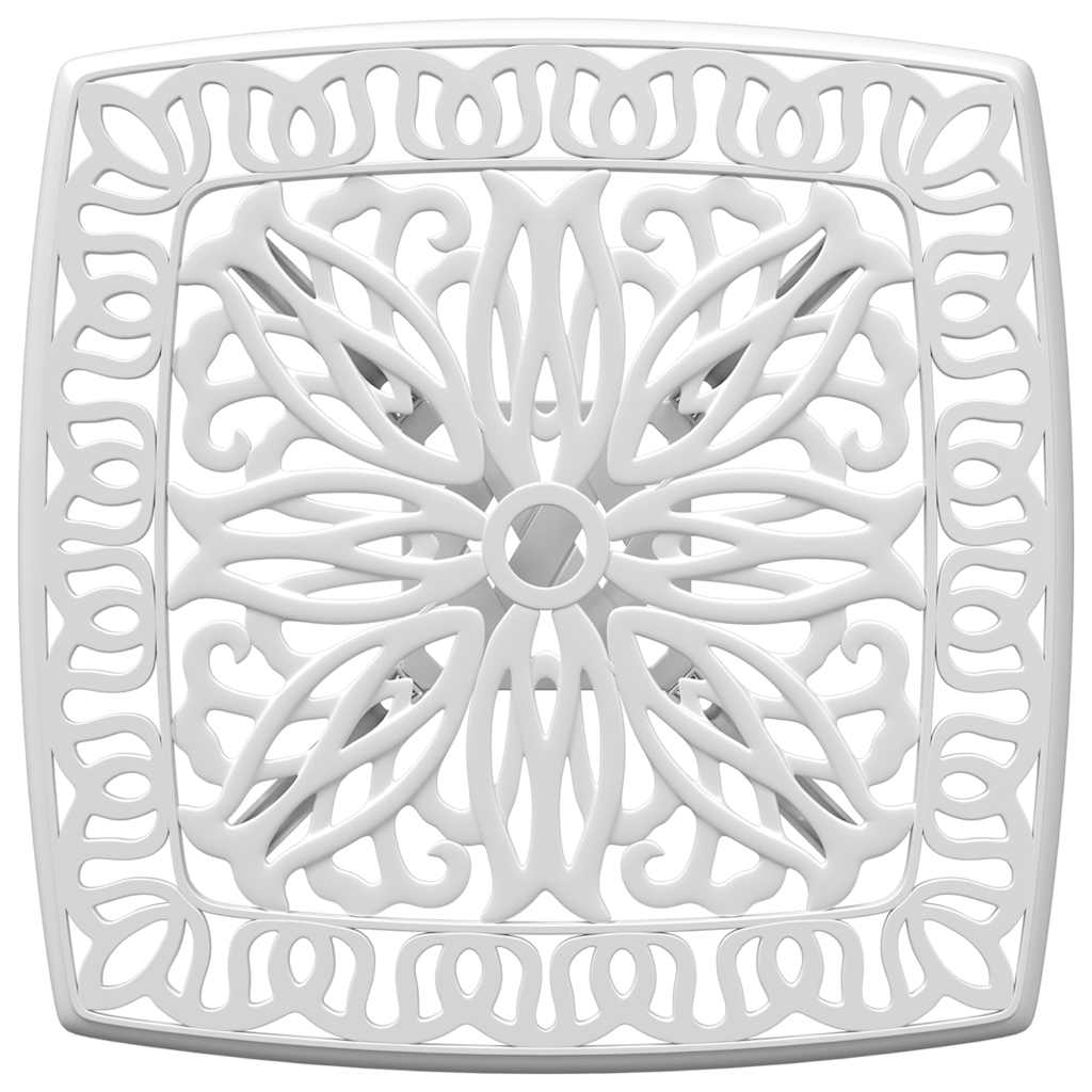 Garden Table White 53x53x53 cm Cast Aluminium