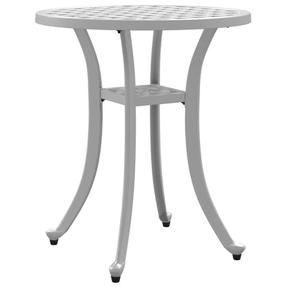 Garden Table White Ø48x53 cm Cast Aluminium