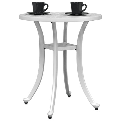 Garden Table White Ø48x53 cm Cast Aluminium