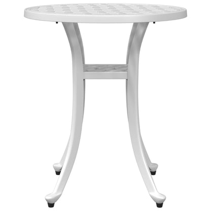 Garden Table White Ø48x53 cm Cast Aluminium