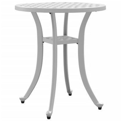 Garden Table White Ø48x53 cm Cast Aluminium