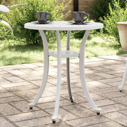 Garden Table White Ø48x53 cm Cast Aluminium