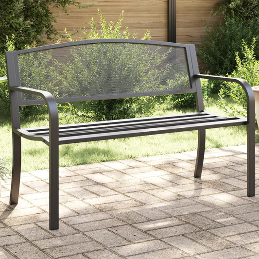 Garden Bench | Black | Powder-Coated Steel | Standard |  Durable