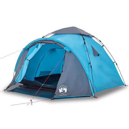 Camping Tent Dome 3-Person Blue Quick Release