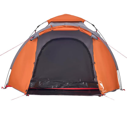 Camping Tent Dome 3-Person Grey and Orange Quick Release
