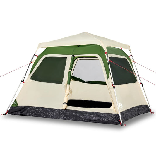 Camping Tent Dome 4-Person Green Quick Release