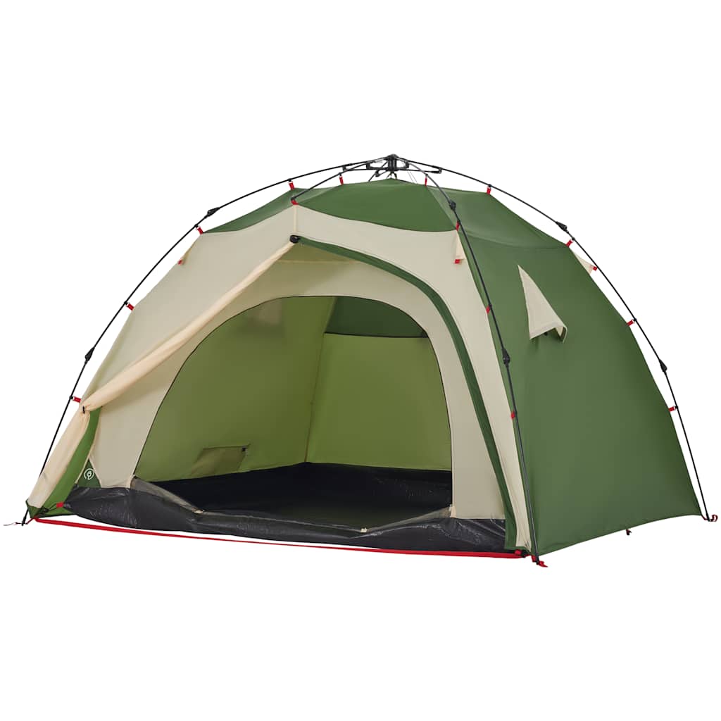 Camping Tent Dome 4-Person Green Quick Release