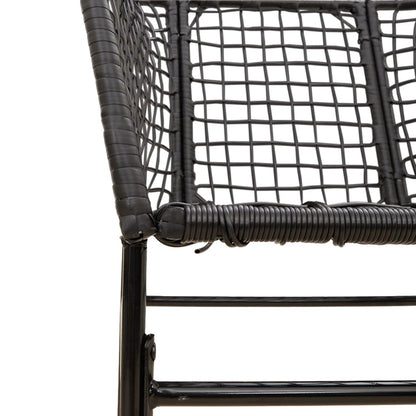 Garden Chair | Black | PE Rattan, Powder-Coated Steel | Durable
