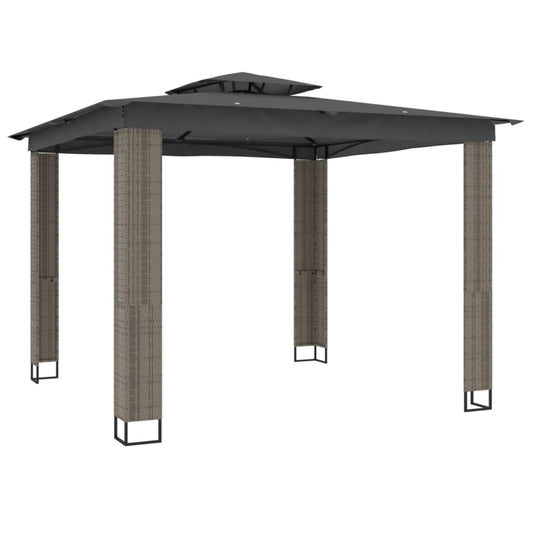 Gazebo with Double Roof Anthracite 2.94x2.94 m Steel