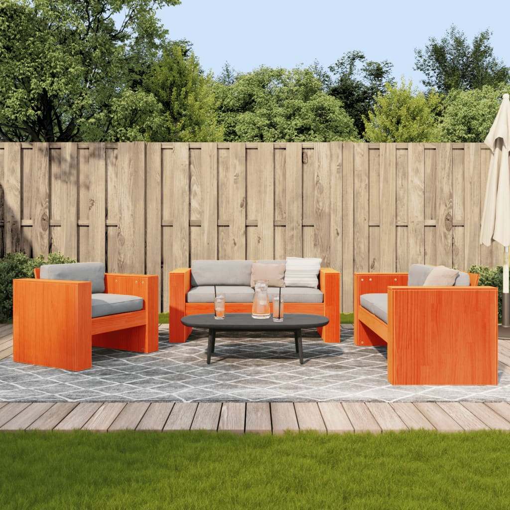 Garden Lounge Set | Wax brown | Solid pine wood | Standard | Seats Many
