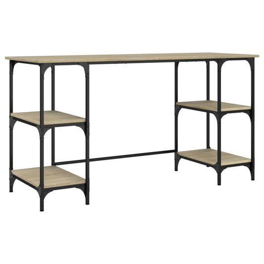 Desk Sonoma Oak 140x50x75 cm Metal and Engineered Wood