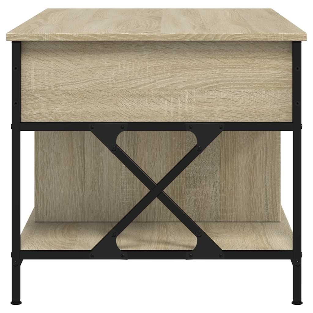 Coffee Table Sonoma Oak 100x55x50 cm Engineered Wood and Metal