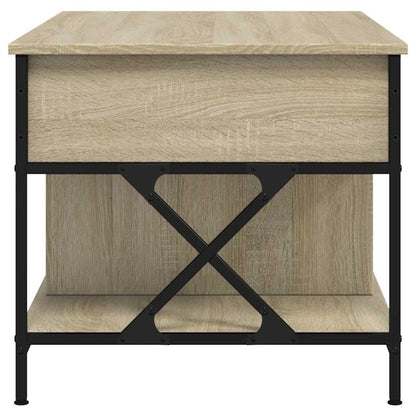 Coffee Table Sonoma Oak 100x55x50 cm Engineered Wood and Metal