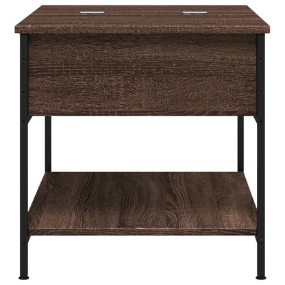 Coffee Table Brown Oak 70x50x50 cm Engineered Wood and Metal