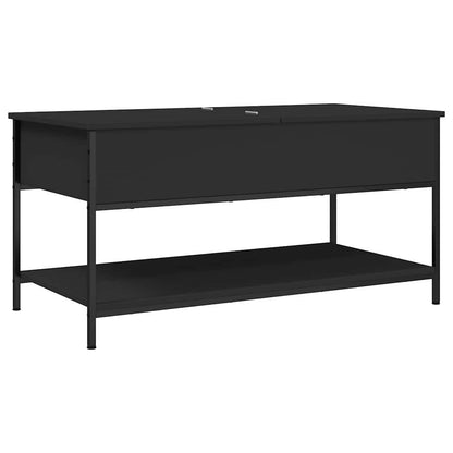 Coffee Table Black 100x50x50 cm Engineered Wood and Metal