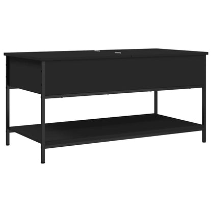 Coffee Table Black 100x50x50 cm Engineered Wood and Metal