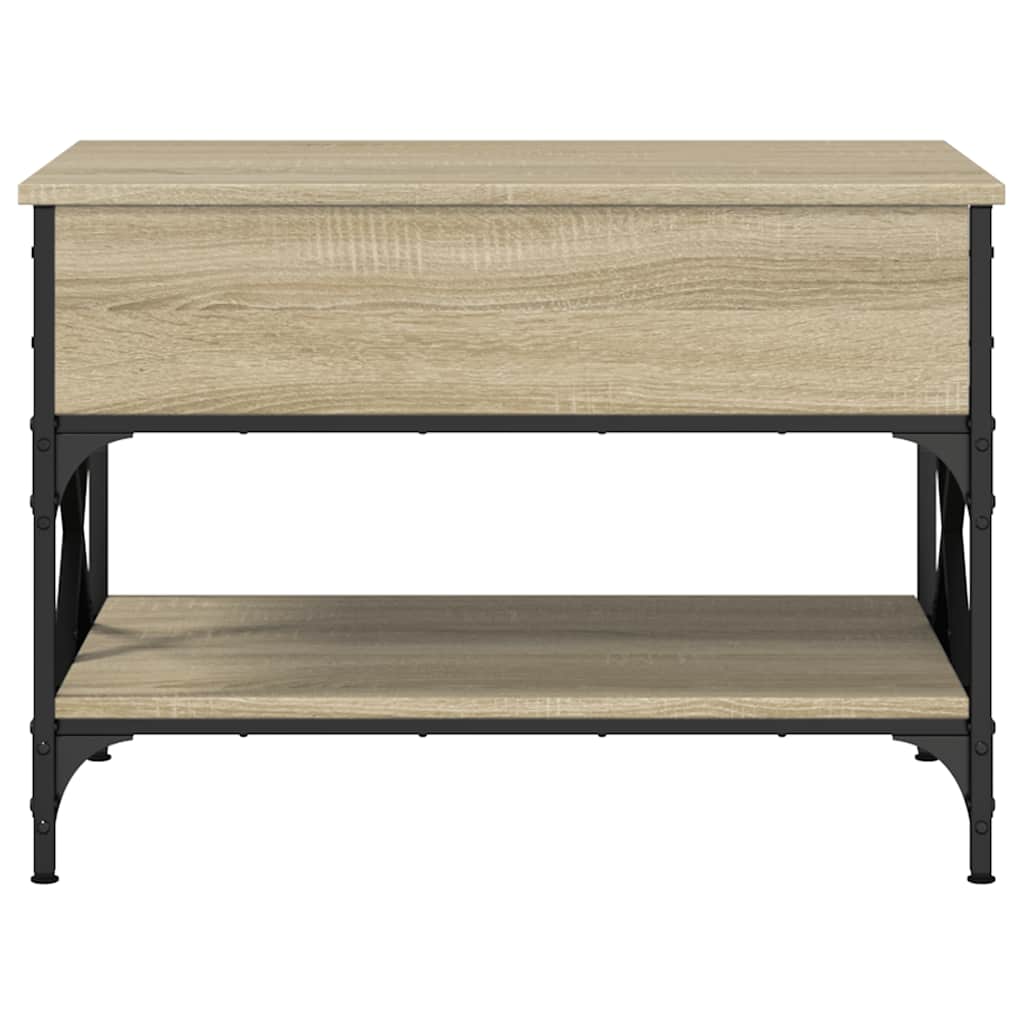 Coffee Table Sonoma Oak 70x50x50 cm Engineered Wood and Metal