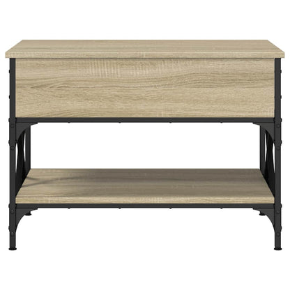 Coffee Table Sonoma Oak 70x50x50 cm Engineered Wood and Metal