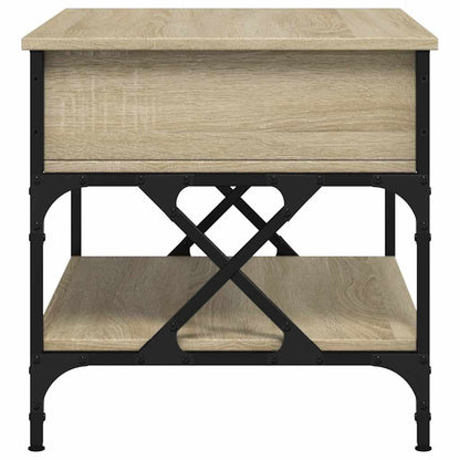 Coffee Table Sonoma Oak 70x50x50 cm Engineered Wood and Metal