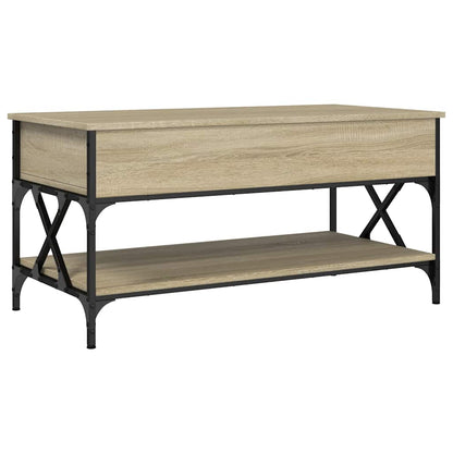 Coffee Table Sonoma Oak 100x50x50 cm Engineered Wood and Metal