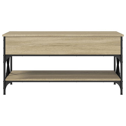 Coffee Table Sonoma Oak 100x50x50 cm Engineered Wood and Metal