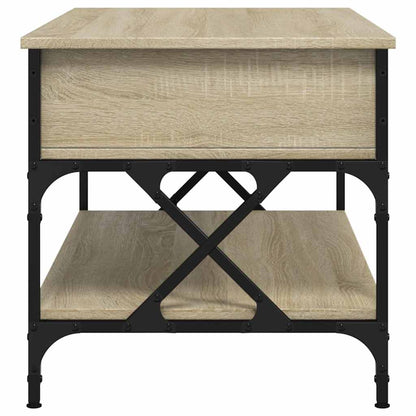 Coffee Table Sonoma Oak 100x50x50 cm Engineered Wood and Metal