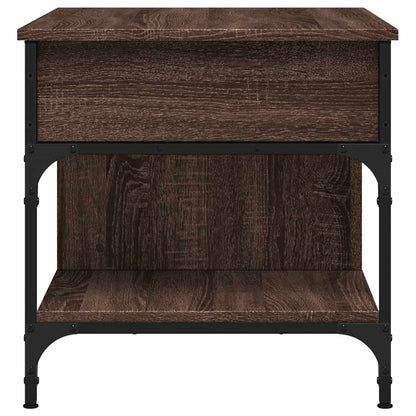 Coffee Table Brown Oak 70x50x50 cm Engineered Wood and Metal